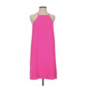 Joy Joy Shift Sun Dress Knee Length Tie Back Lined Pink Small New